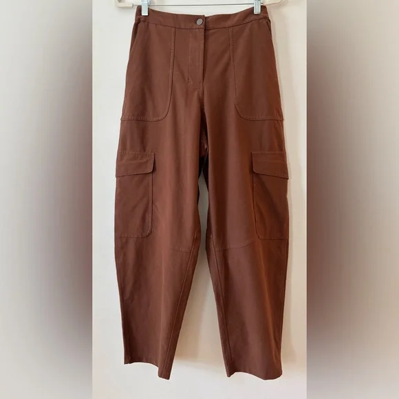 Lululemon Utilitech Cargo Pocket High Rise Crop Pants Brown EUC Size 28 - Picture 2 of 7